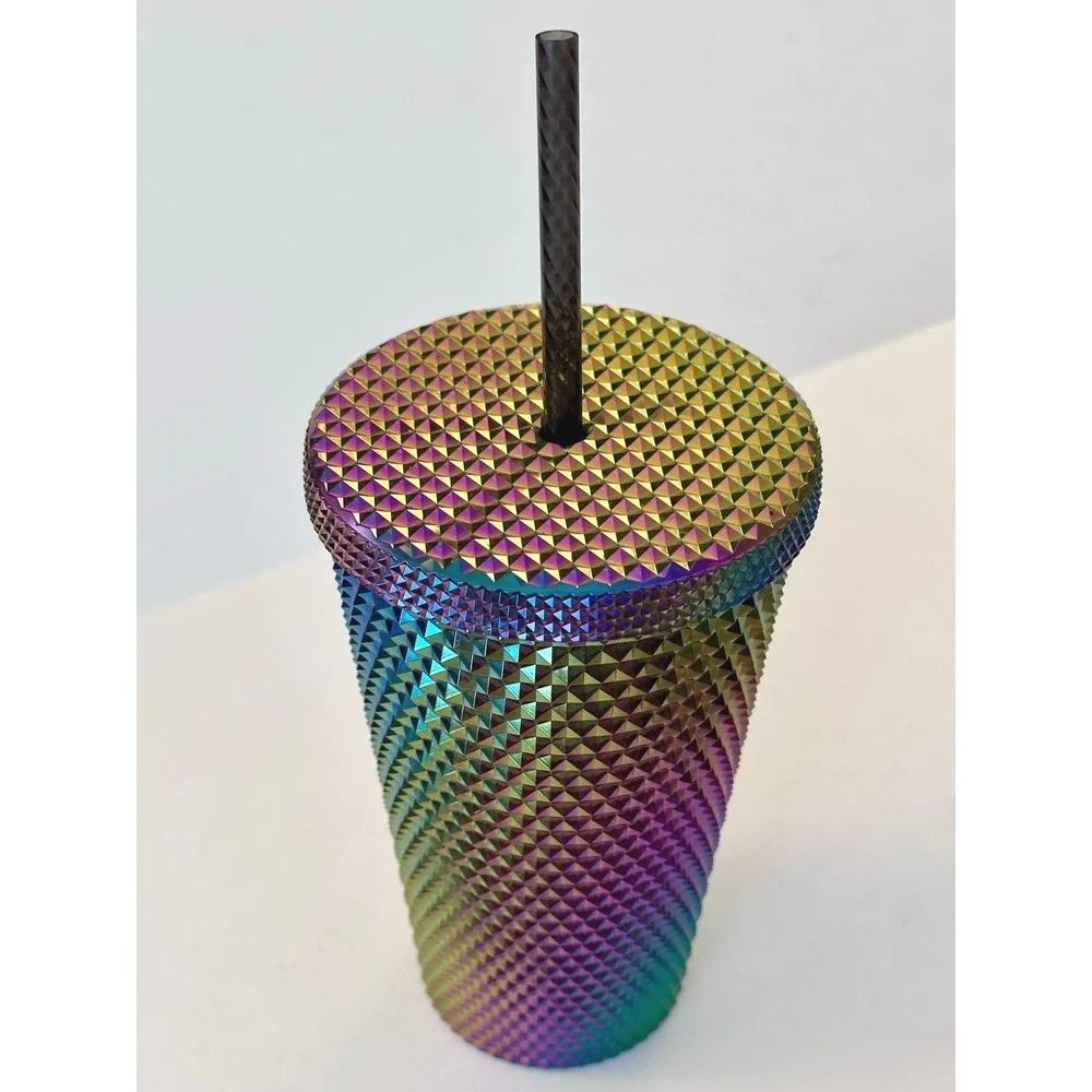 Starbucks Oil Slick Studded Tumbler 16oz Fall 2023 Rainbow Halloween Cup Coffee